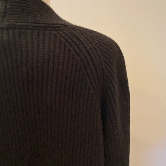 Ellen Tracy Womens Black Ribbed  Knit Long  Cardigan 2 Exterior Pockets /Size XL - Picture 5 of 10